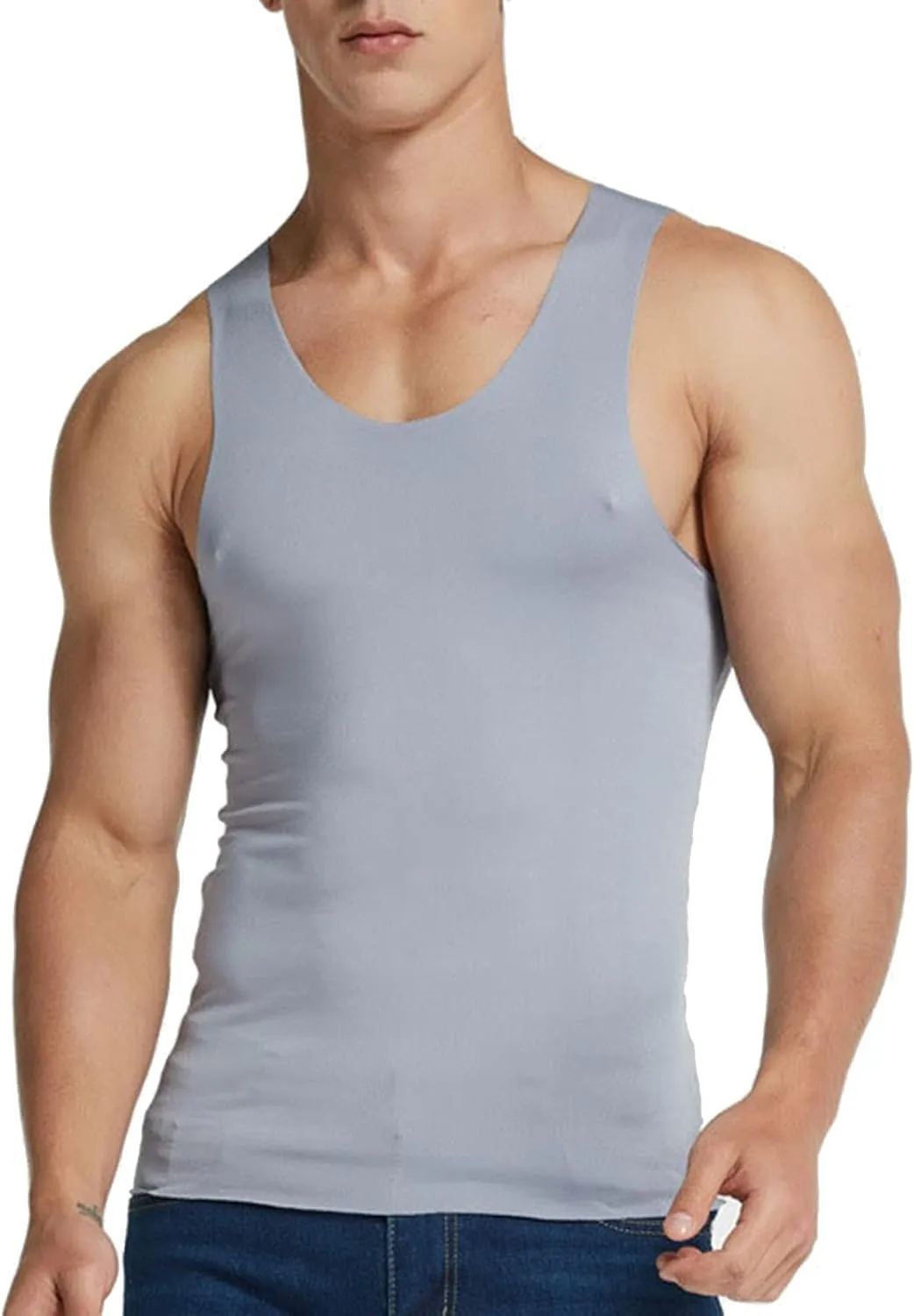 Big and Tall Tank Tops for Men Sleeveless Gym Workout Summer Muscle Tee Vest Athletic Sports Compression Undershirt