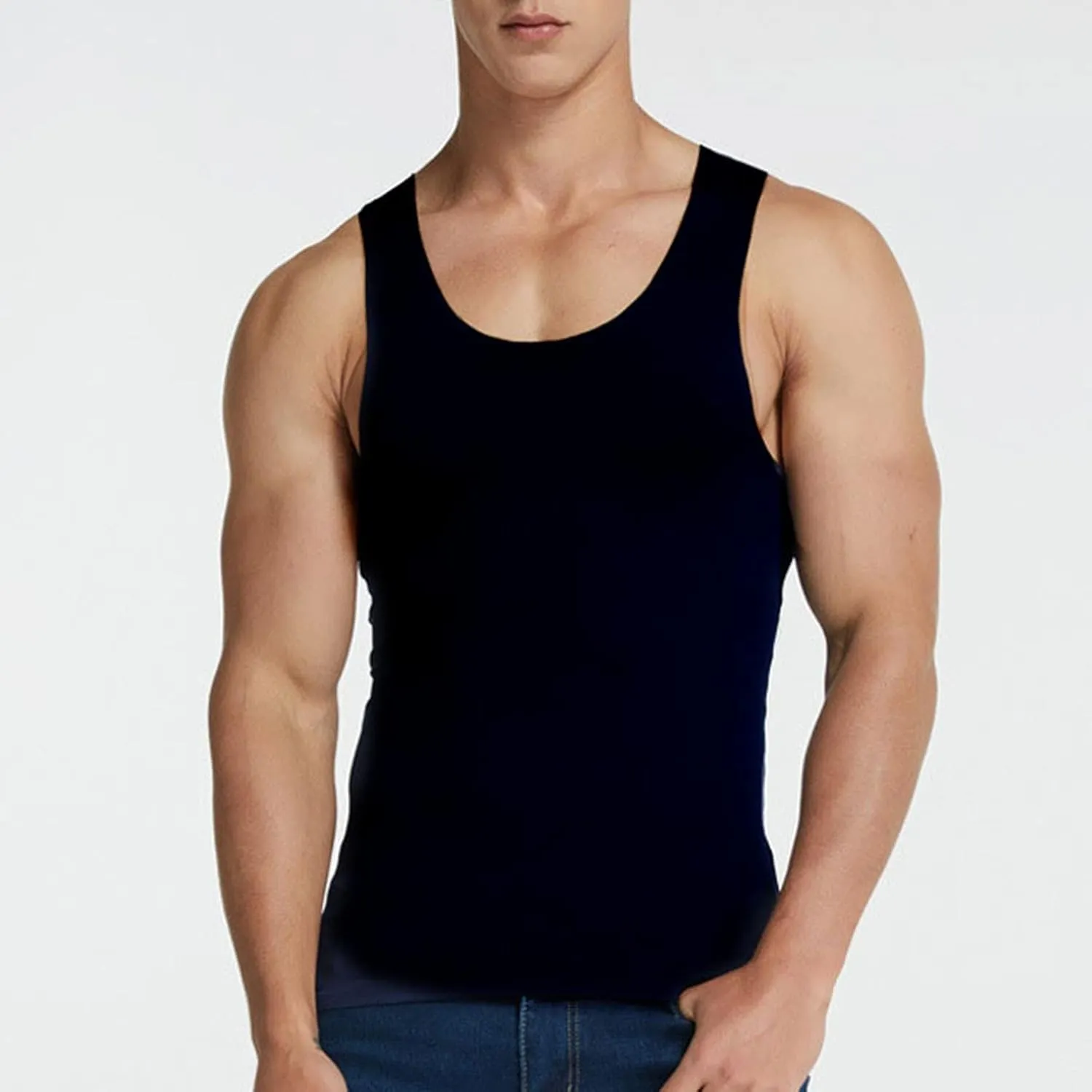 Big and Tall Tank Tops for Men Sleeveless Gym Workout Summer Muscle Tee Vest Athletic Sports Compression Undershirt