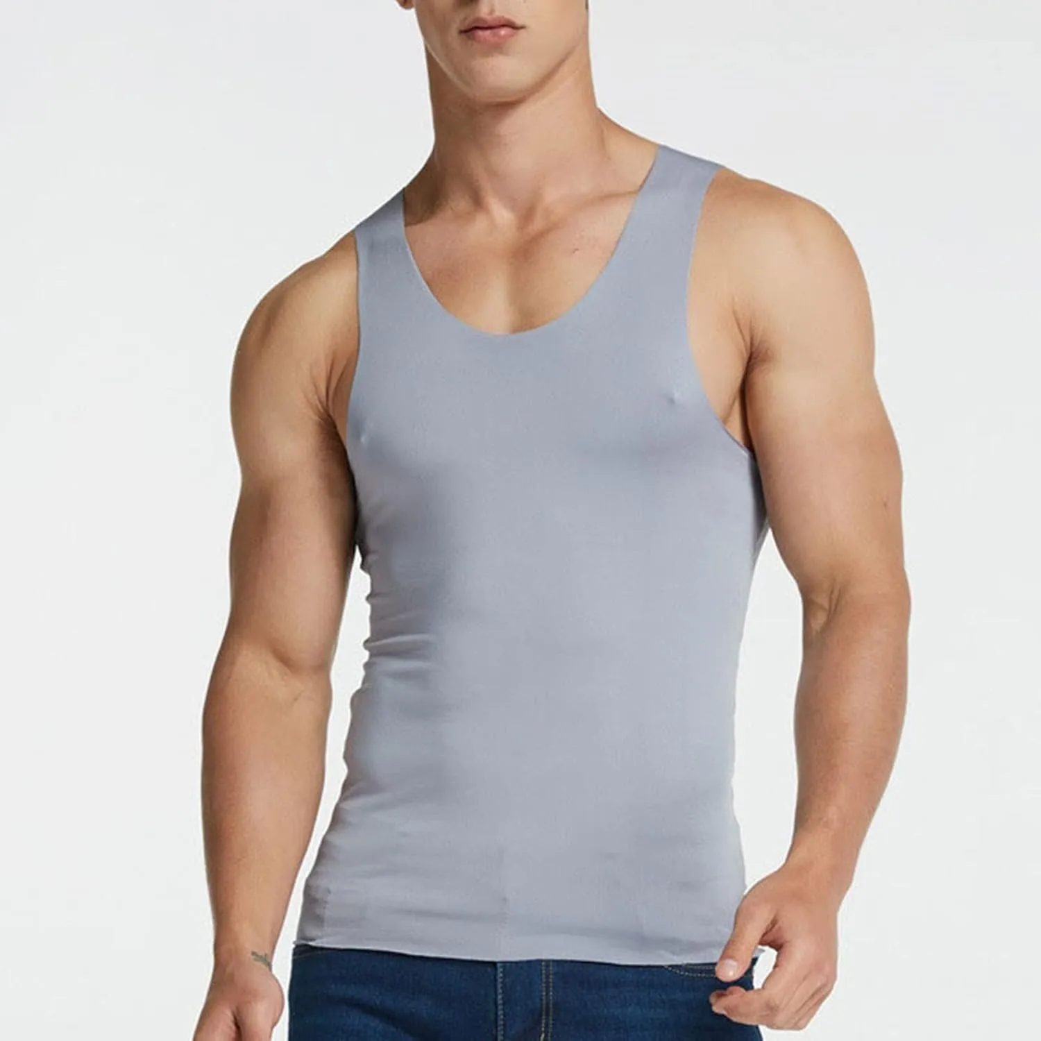 Big and Tall Tank Tops for Men Sleeveless Gym Workout Summer Muscle Tee Vest Athletic Sports Compression Undershirt