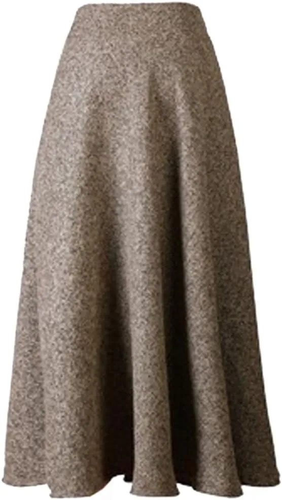 Choies Women's High Waist A-line Flared Long Skirt Winter Fall Midi Skirt