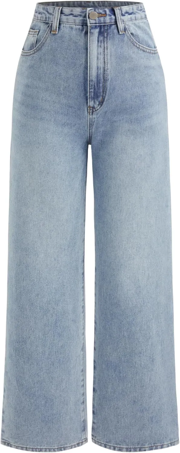 CIDER Wide Leg Jeans for Women High Waisted Denim Pants Boyfriend Jeans Trendy Casual Summer Bottom