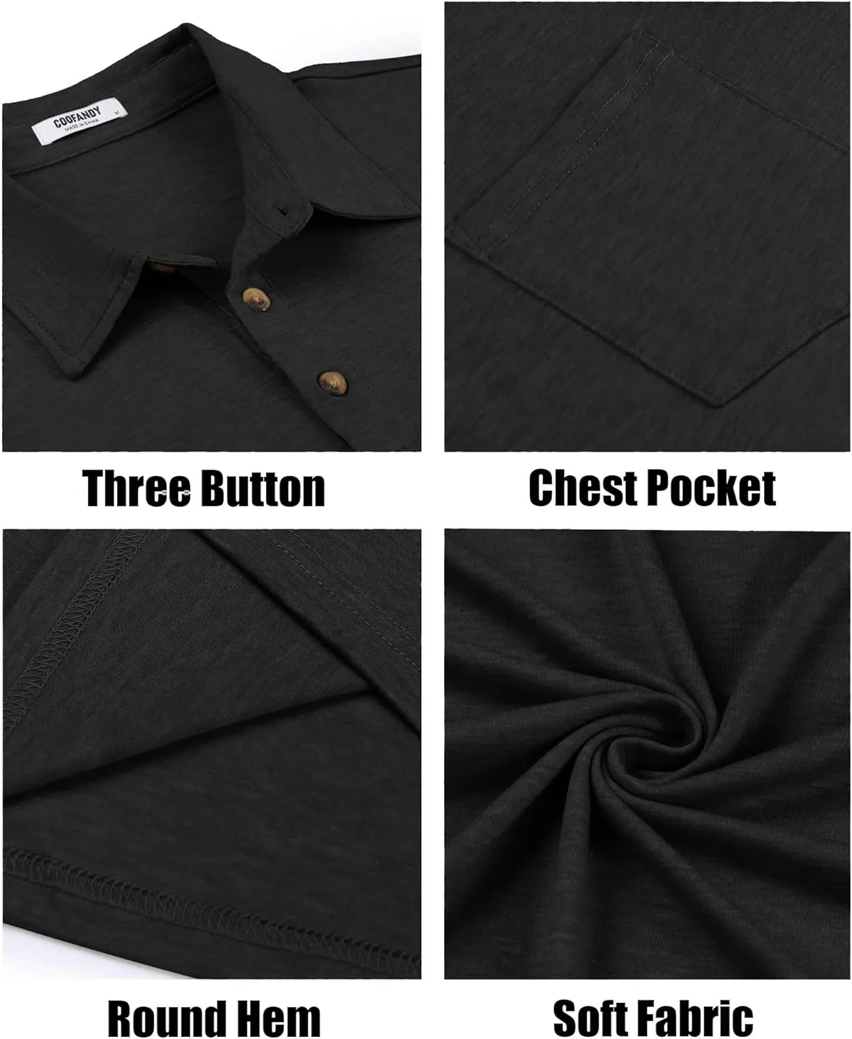 COOFANDY Men Short Sleeve Polo Shirt Casual Summer Collar Shirts Dress Button Polo T Shirt Classic Golf Shirts