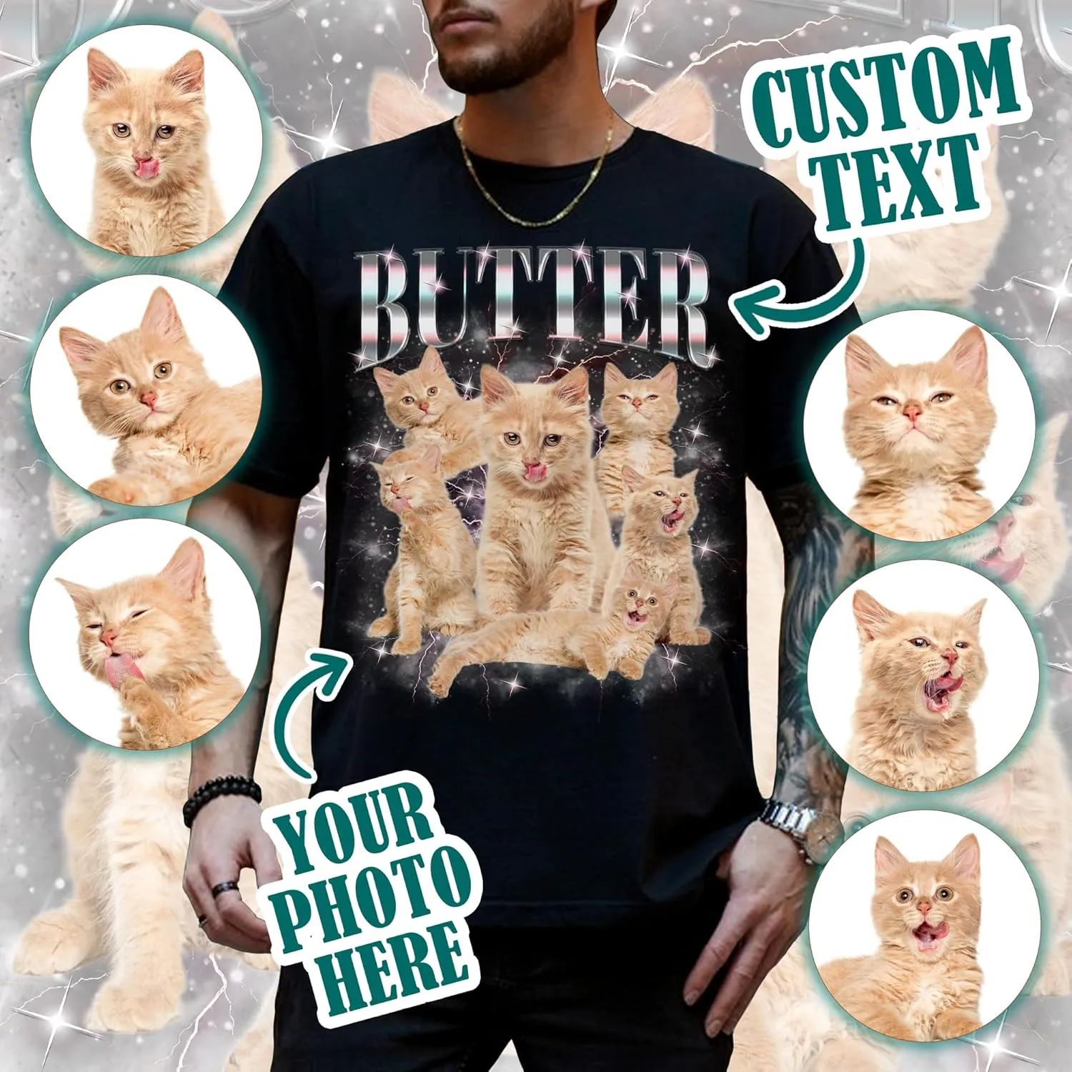 Custom Photo Bootleg Rap Shirt with Girlfriend's Face for Boyfriend - Vintage Graphic Shirt for Men