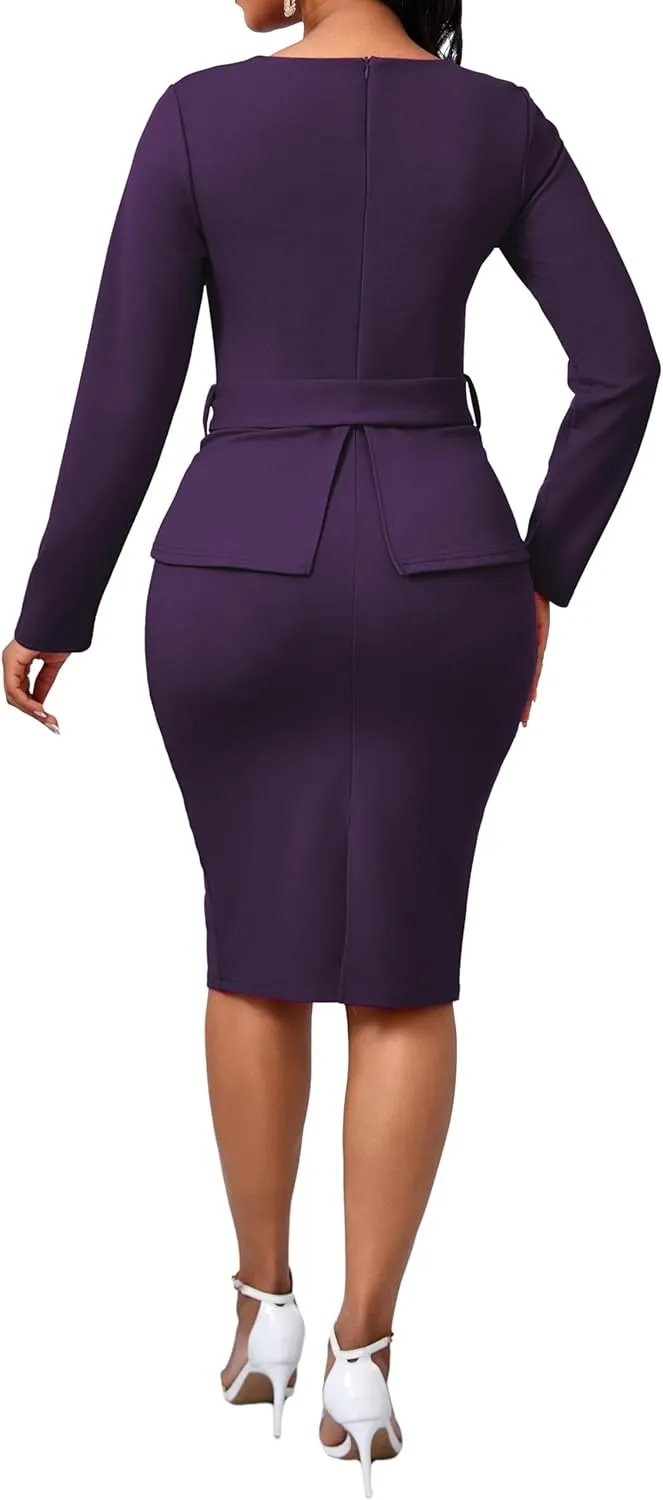 CuteCherry Women Sexy Dress Bodycon Work Dress Elegant Pencil Dress