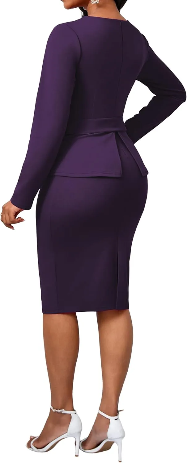 CuteCherry Women Sexy Dress Bodycon Work Dress Elegant Pencil Dress