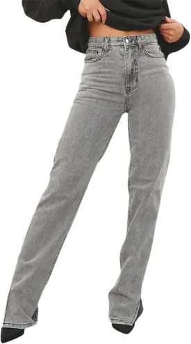 FairBeauty Women's Skinny Stretch Jeans Frayed Raw Hem Slim Fit Jeans Ripped Denim Pants