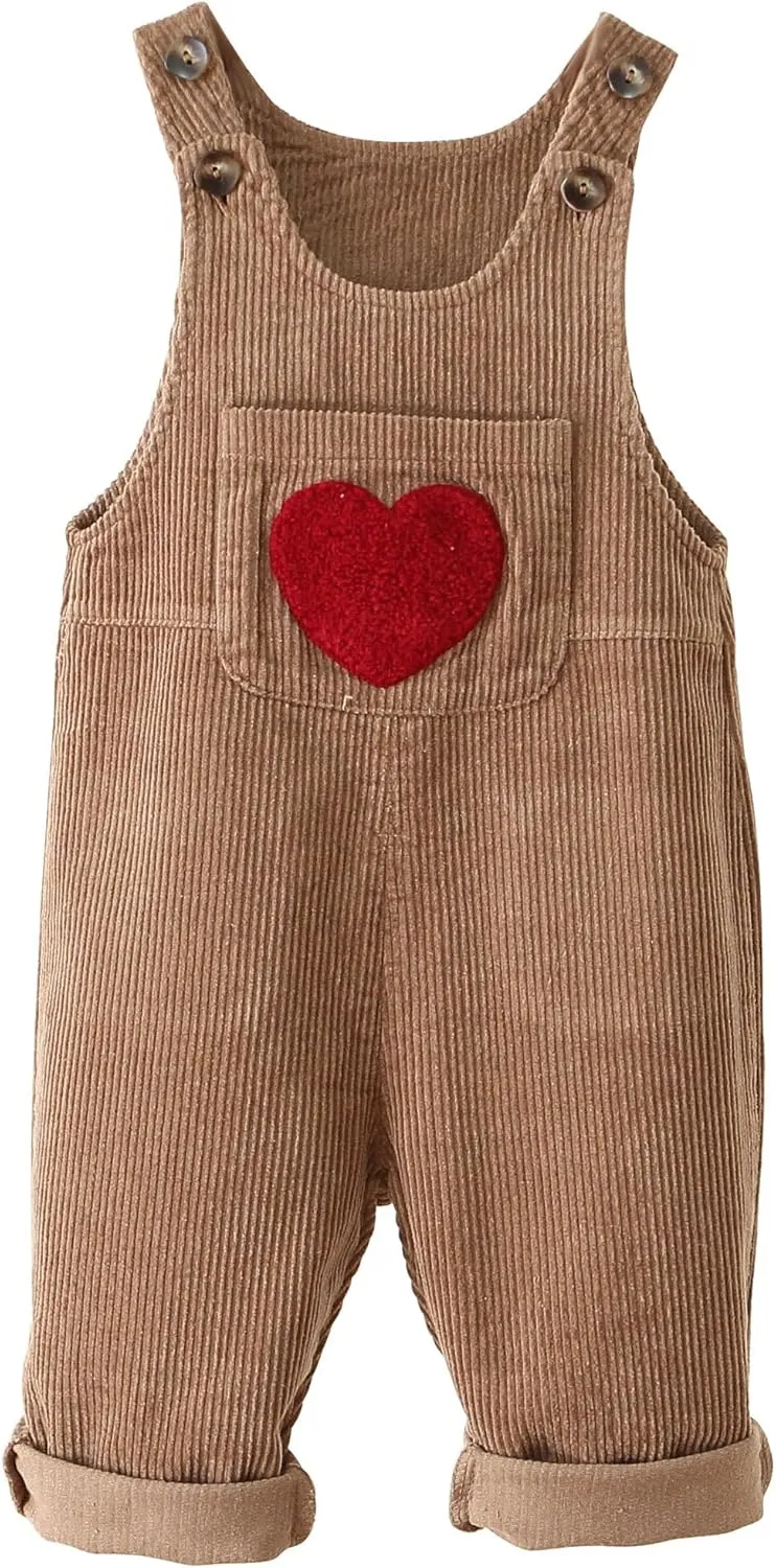 Happy Cherry Baby Boy Girls Corduroy Overalls Toddler Bib Pants Infant Suspender Jumpsuit Romper Fall Outfit