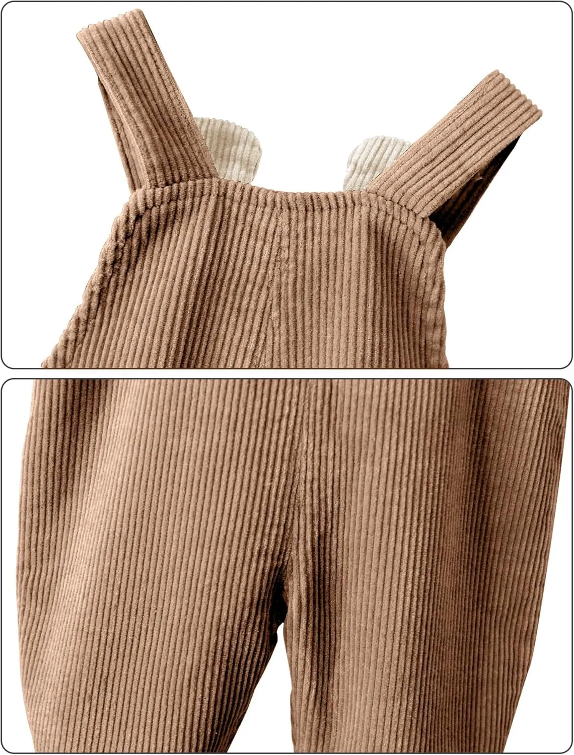Happy Cherry Infant Baby Boy Girl Corduroy Overalls Romper Adjustable Button Suspender Big Pants Plain Romper Outfit Clothes