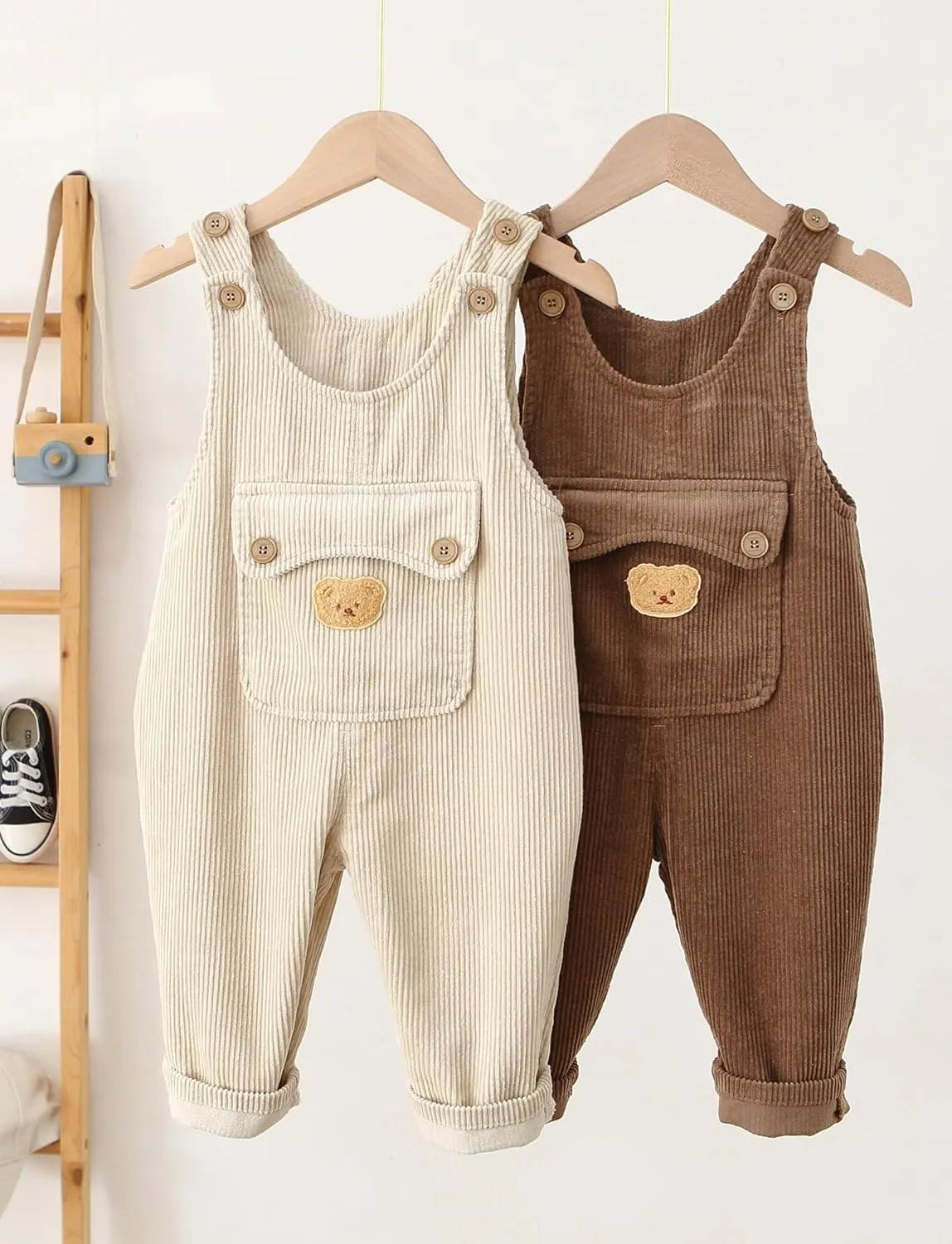Happy Chery Baby Kids Corduroy Overalls Spring Fall Winter Bib Pants Warm Suspender Jumpsuit for Boys Girls