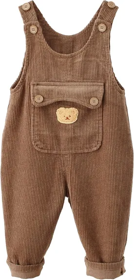 Happy Chery Baby Kids Corduroy Overalls Spring Fall Winter Bib Pants Warm Suspender Jumpsuit for Boys Girls