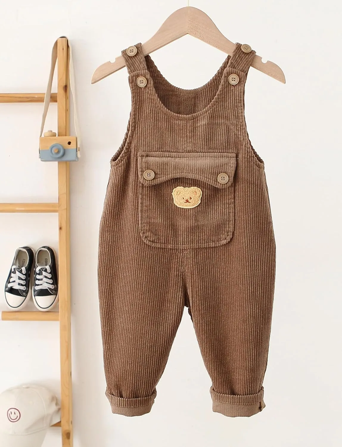 Happy Chery Baby Kids Corduroy Overalls Spring Fall Winter Bib Pants Warm Suspender Jumpsuit for Boys Girls