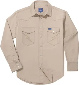 HISEA Men's Denim Shirt Long Sleeve Work Shirt Mens Regular Fit Button Down Shirts Cotton Work Shirts Washed Finish