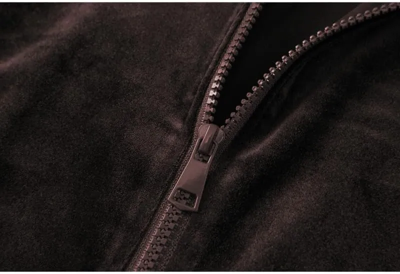 Mens Faux Suede Bomber Jacket Varsity Jacket Windbreaker Vintage Casual Lightweight Leather Coats Jackets