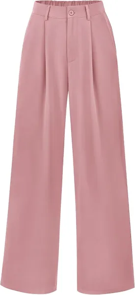 PRETTYGARDEN Palazzo Pants for Women Dressy High Elastic Waisted Business Casual Wide Leg Trousers Pant