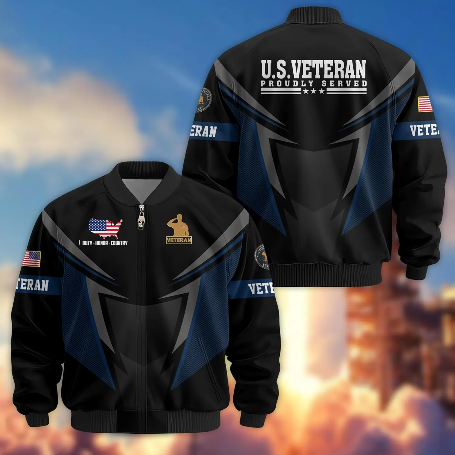 Proudly Served Veterans Jacket, Veterans Day Jacket, Military Jackets for Men, Veteran Gifts for Men, Ideal 4th of July Gifts