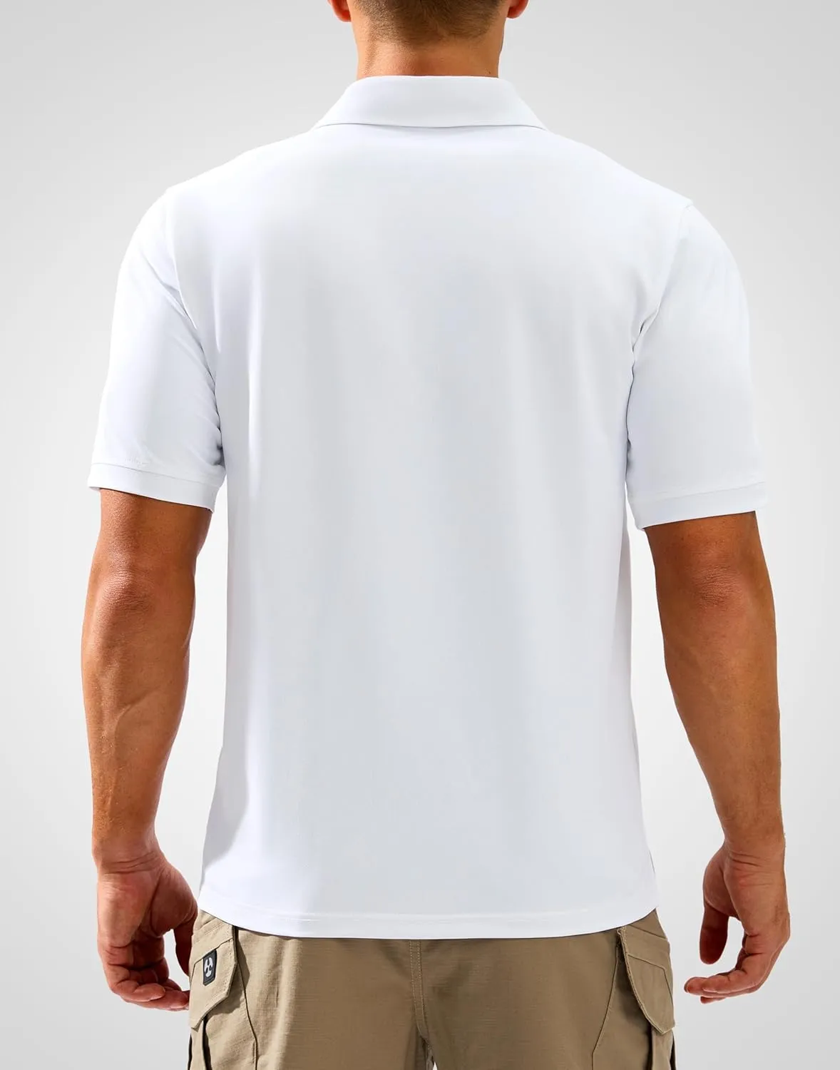 Pudolla Mens Tactical Shirts Short Sleeve Golf Work Polos Moisture Wicking Dry Collared Shirt Lightweight Polo Shirt
