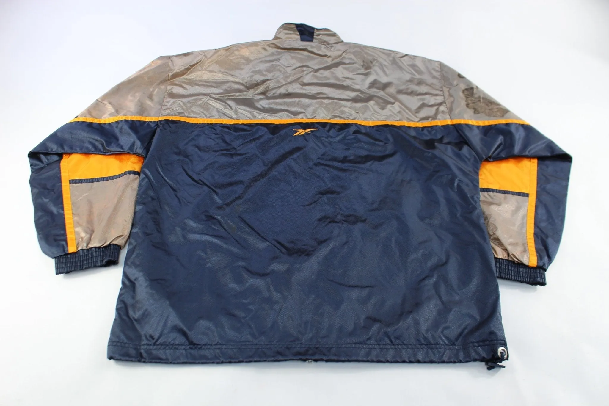 Reebok Embroidered Logo Navy Blue & Orange Zip Up Jacket