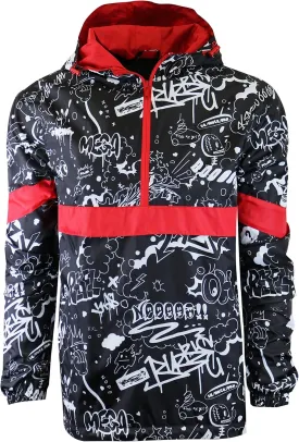 Screenshotbrand Lightweight Hooded Water Resistant Windbreaker - Zip-up Fashion Map Print Rain Jacket