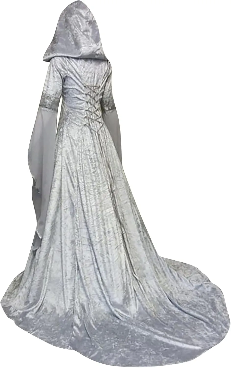 SHOPESSA Women's Gothic Dress with Hood Medieval Costume Corset Renaissance Dress Victorian Dress