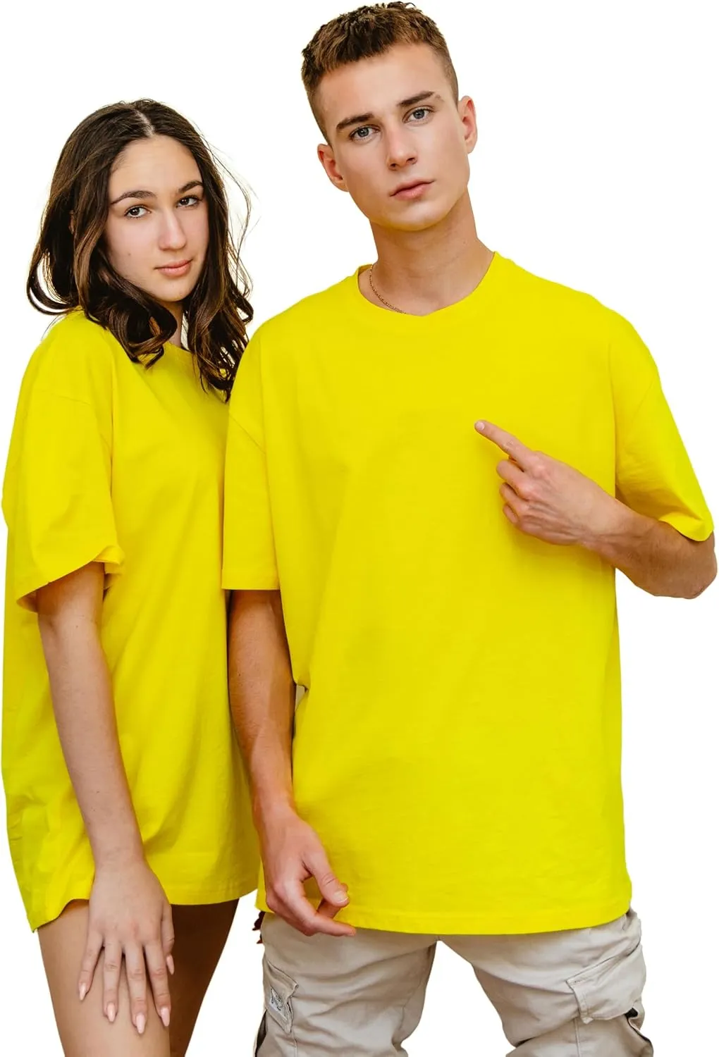 T-TAM Unisex Oversized T-Shirt for Women & Men - 100% Soft Cotton Crew Neck Short Sleeve - Basic Tee Shirt