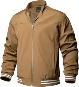 TLZC Men's Casual Varsity Jacket Fashion Windbreaker Lightweight Bomber Jacket