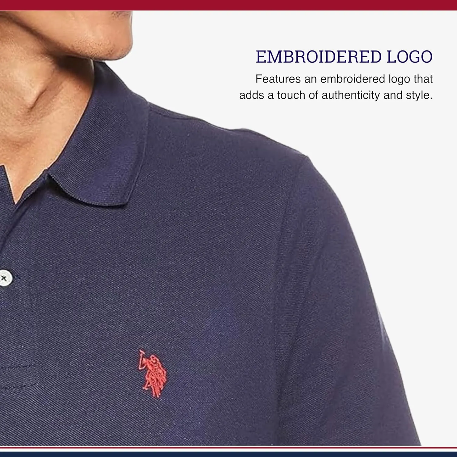 U.S. Polo Assn. Men's Classic Polo Shirt, Two-Button Closure Pique Polo Shirt, Summer Fashion Golf Shirt