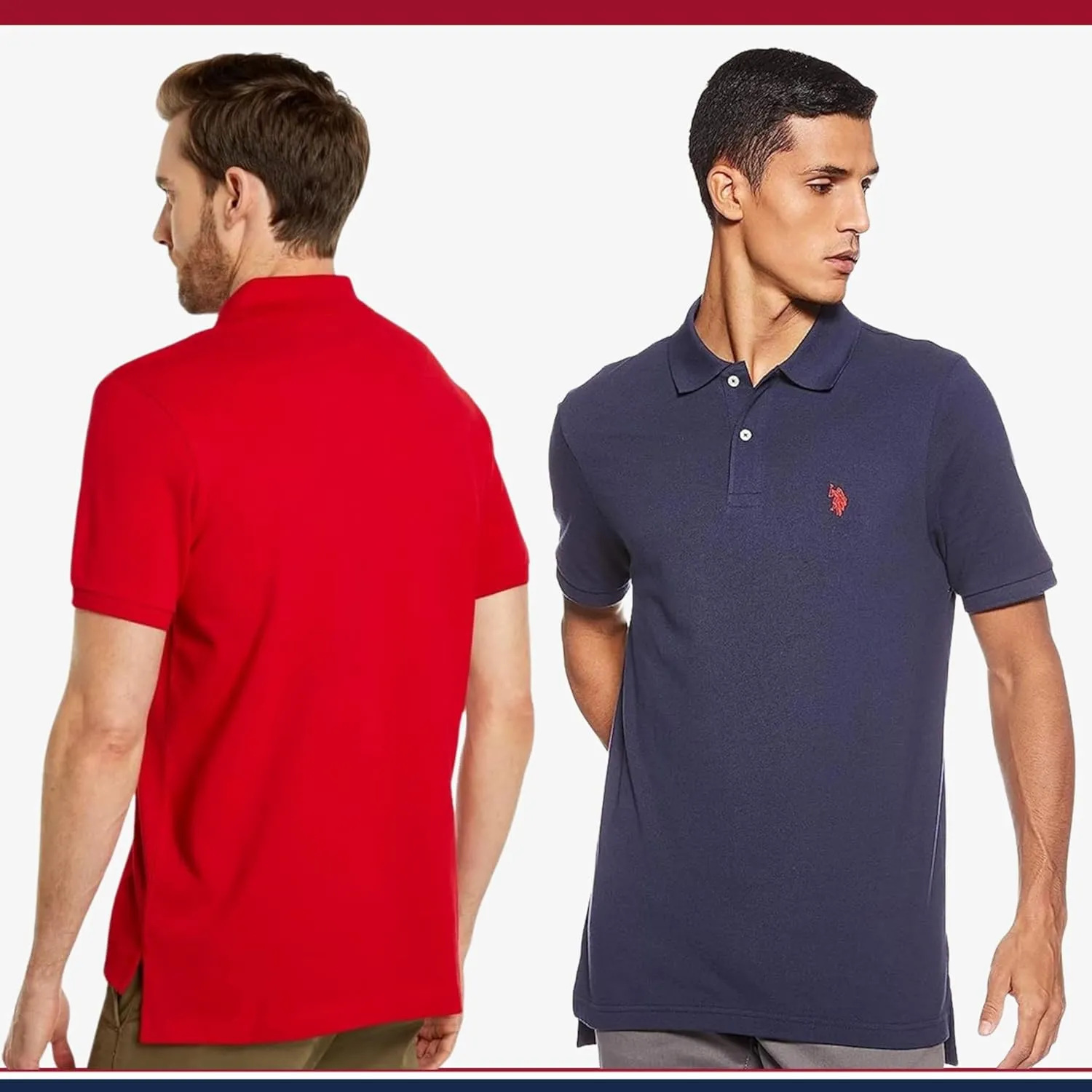 U.S. Polo Assn. Men's Classic Polo Shirt, Two-Button Closure Pique Polo Shirt, Summer Fashion Golf Shirt