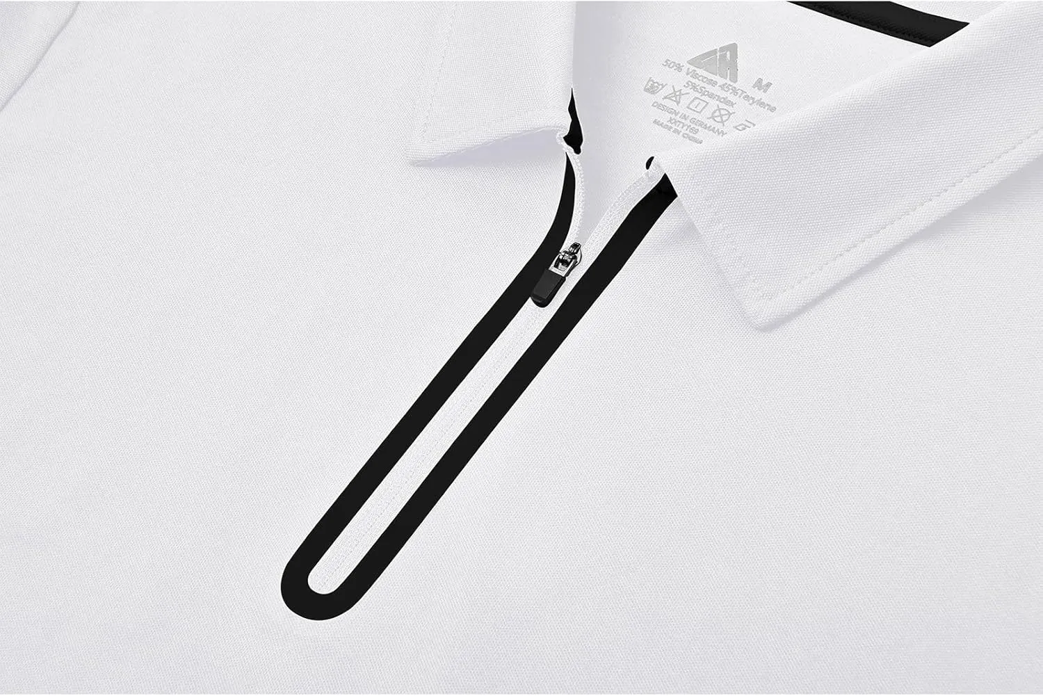 V VALANCH Zipper Polo Shirts Men Long Sleeve Golf Shirt Collared Tennis Shirt
