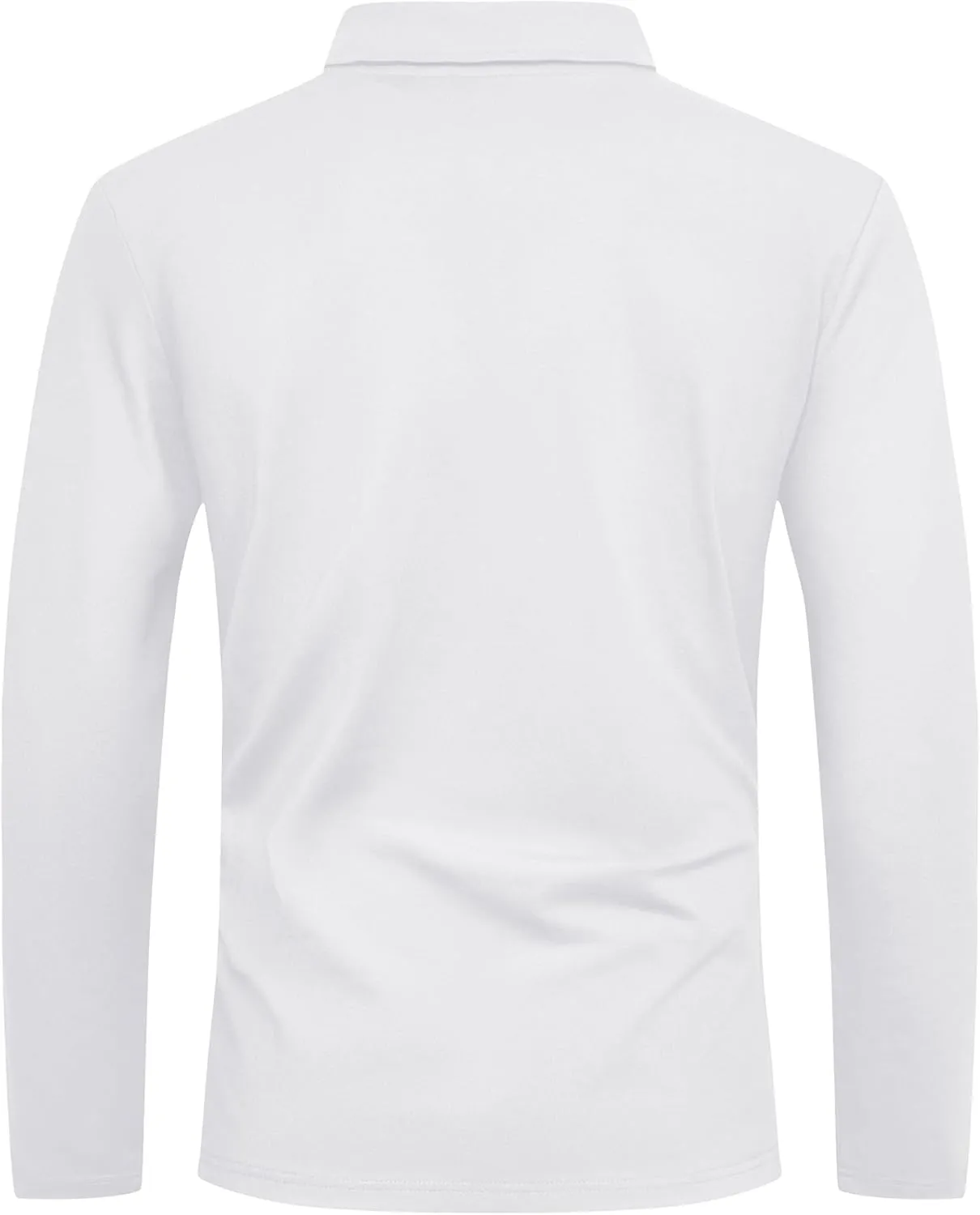 V VALANCH Zipper Polo Shirts Men Long Sleeve Golf Shirt Collared Tennis Shirt