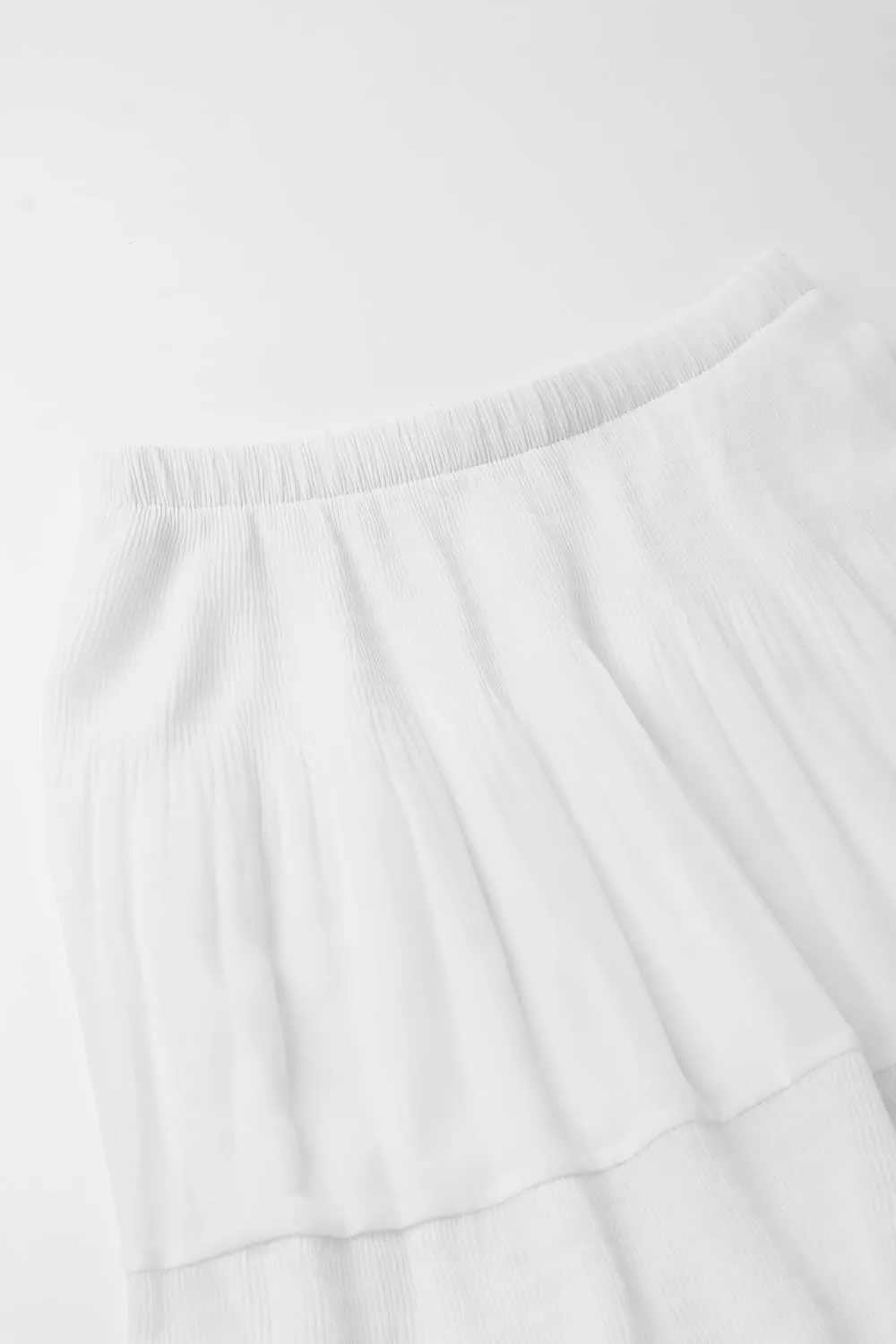 Women's Chiffon Elastic High Waist Pleated A-Line Flared Maxi Skirts