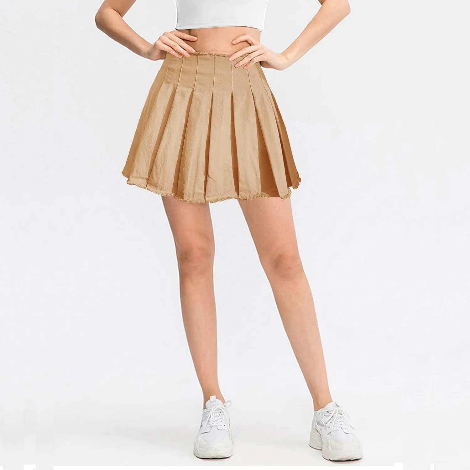 Women's High Waist A-Line Pleated Mini Skirt Short Tennis Skirt